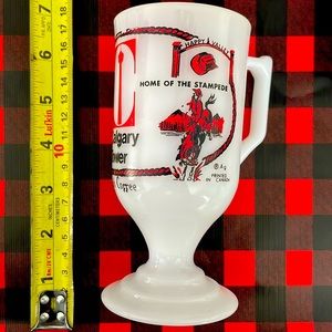 Vintage Calgary Tower Milk Glass Irish Coffee Cup